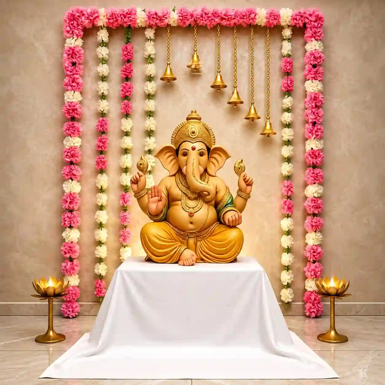 Artificial Flower Ganesh Utsav Decoration